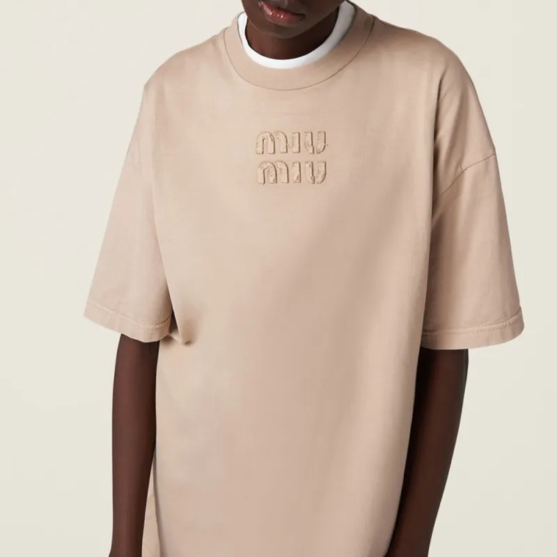 MIU MIU SS24 Short Sleeved Dresses Women's Camel-3
