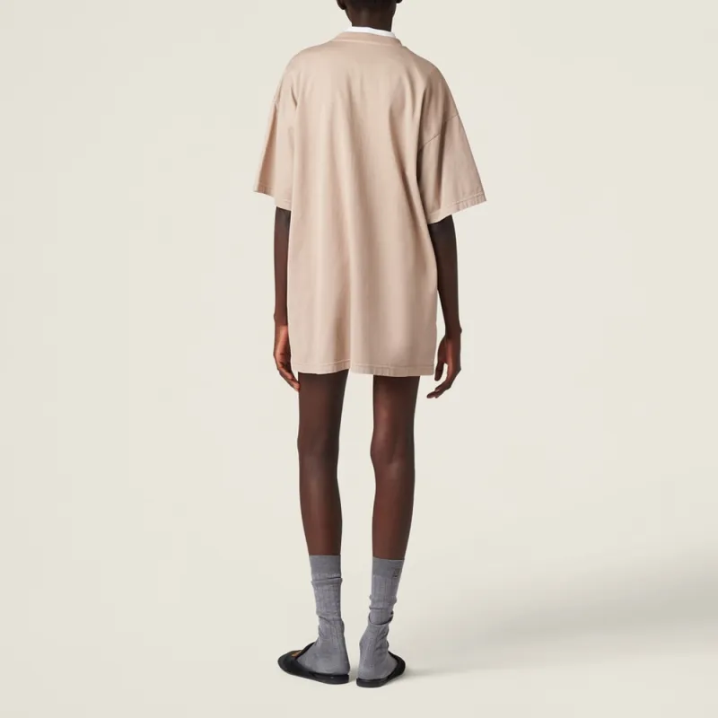 MIU MIU SS24 Short Sleeved Dresses Women's Camel-2