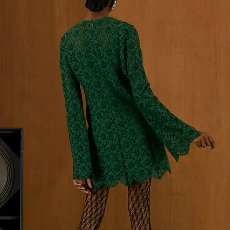 GUCCI SS22 Long Sleeved Dresses Women's Green-2
