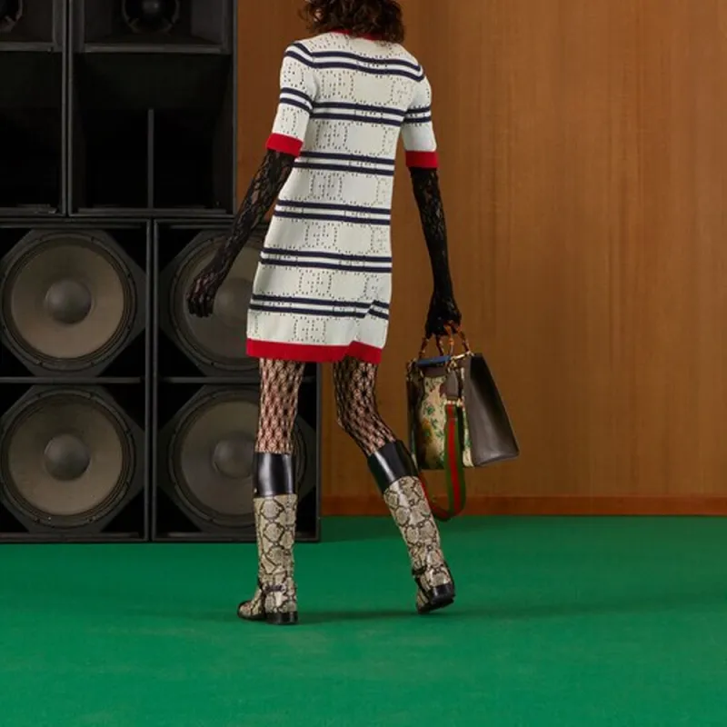 GUCCI Short-Sleeved Dresses Women's Ivory White-2