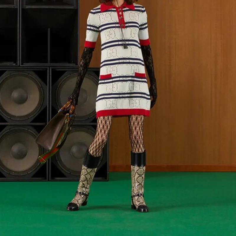 GUCCI Short-Sleeved Dresses Women's Ivory White-1