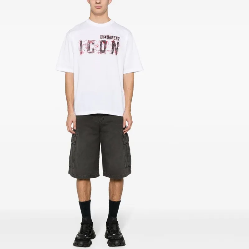 DSQUARED 2 Icon Printed Cropped T Shirt-1