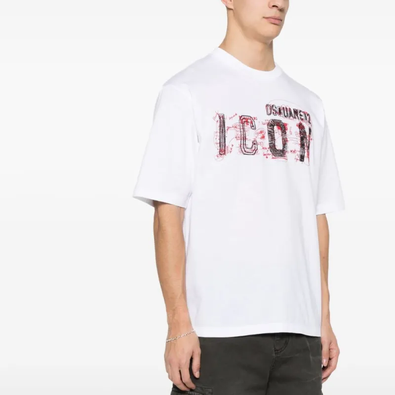 DSQUARED 2 Icon Printed Cropped T Shirt-2