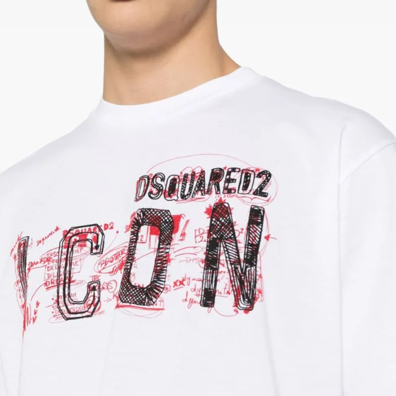 DSQUARED 2 Icon Printed Cropped T Shirt-4