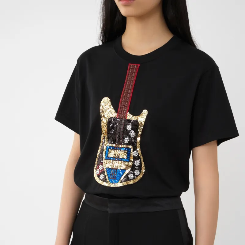 Chloé Sequin Embellished Crewneck T Shirt-3