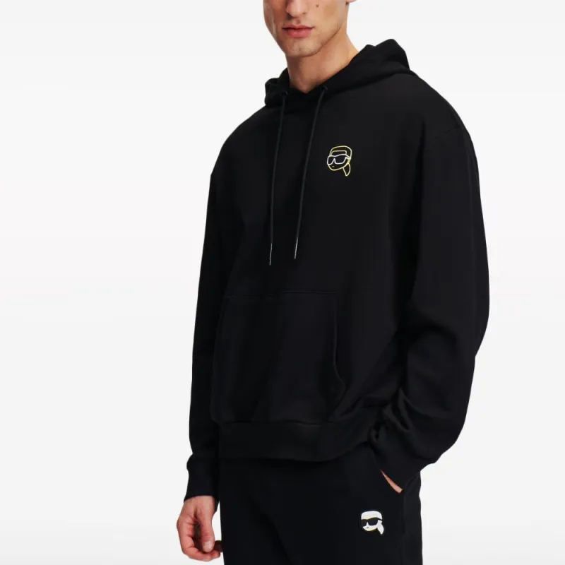 Karl Lagerfeld Ikon Outline Organic-cotton Hoodie-3