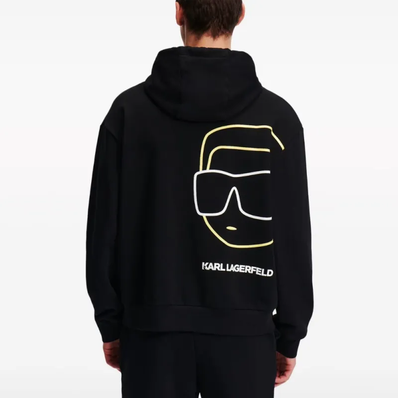 Karl Lagerfeld Ikon Outline Organic-cotton Hoodie-2
