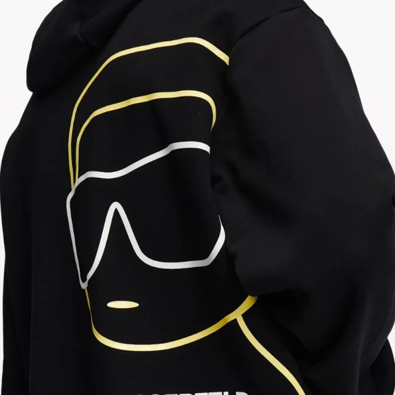 Karl Lagerfeld Ikon Outline Organic-cotton Hoodie-4