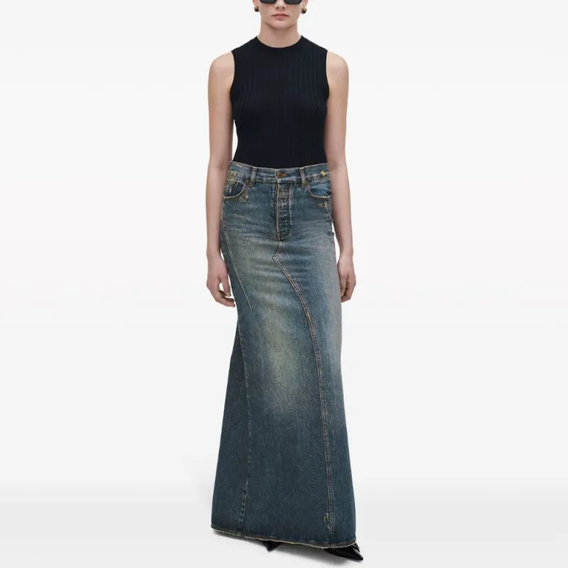MARC JACOBS Fluted Denim Maxi Skirt-2