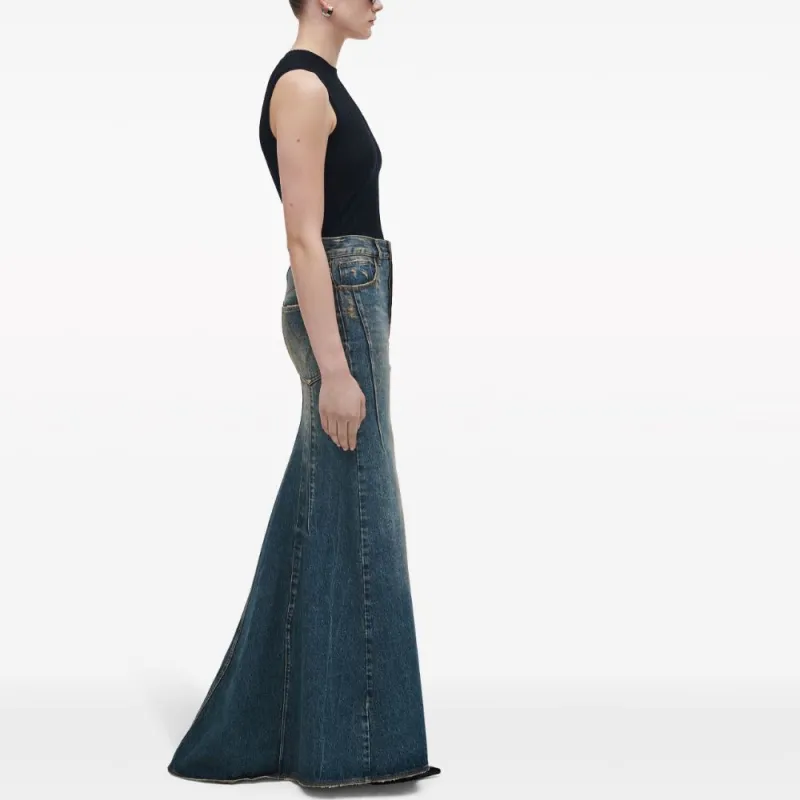 MARC JACOBS Fluted Denim Maxi Skirt-5