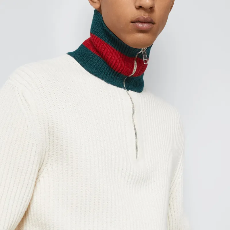 GUCCI Knit Wool Web Sweater-6