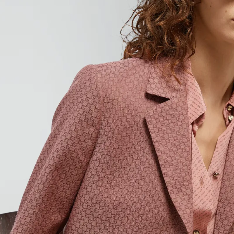 GUCCI Monogrammed Button Up Blazer-4