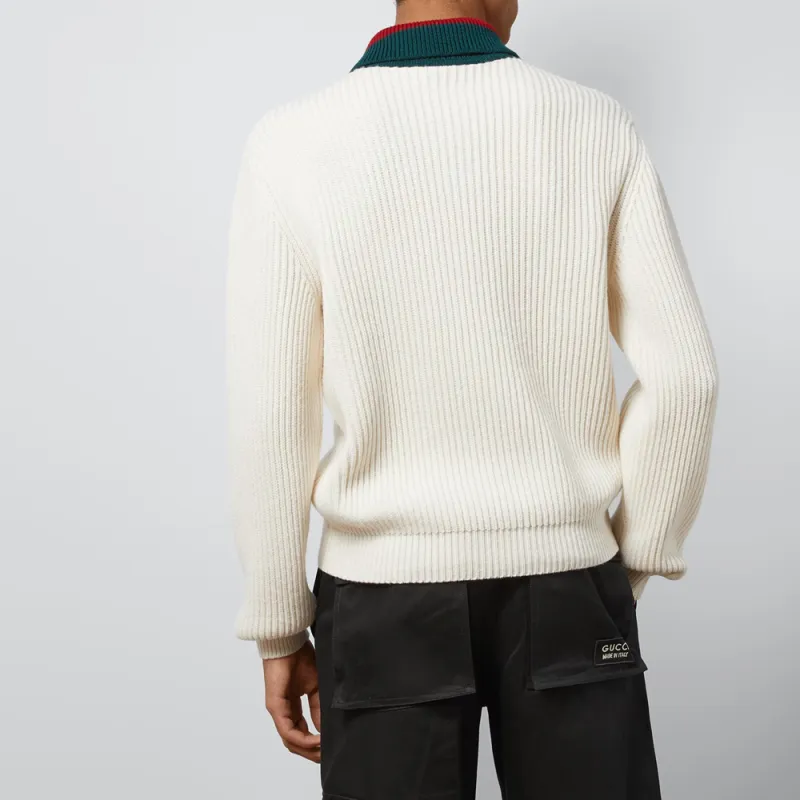 GUCCI Knit Wool Web Sweater-3