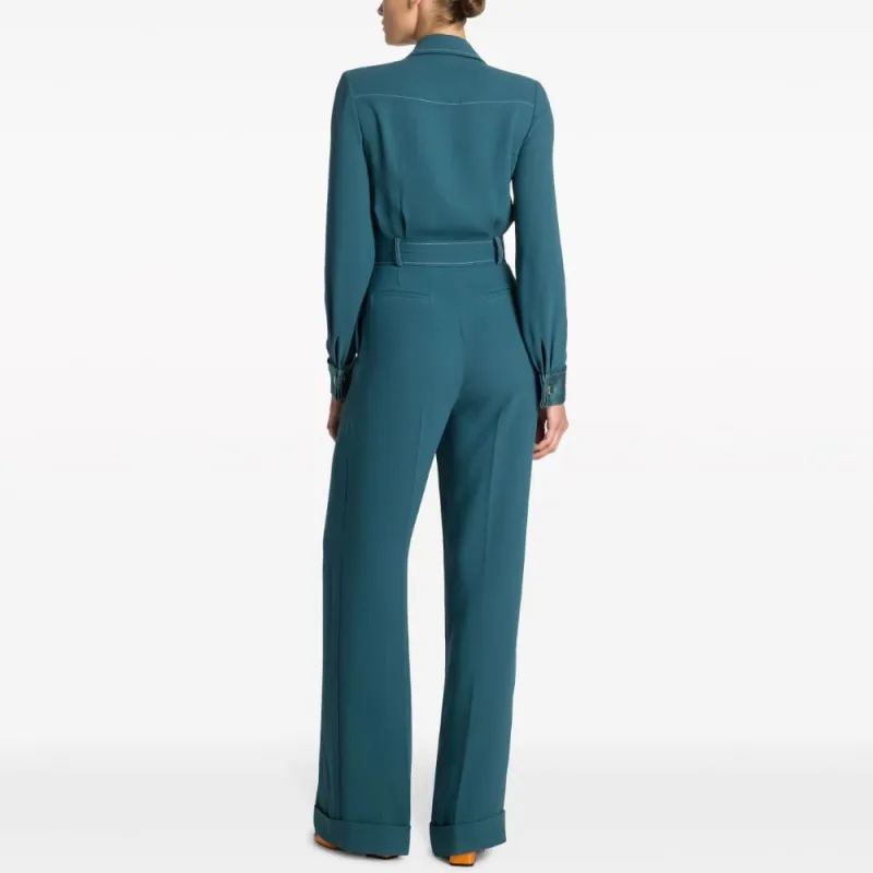St. John Belted Crepe Jumpsuit-2