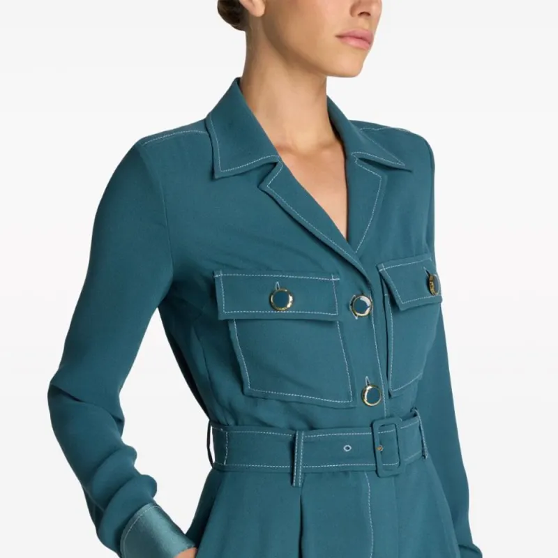 St. John Belted Crepe Jumpsuit-4
