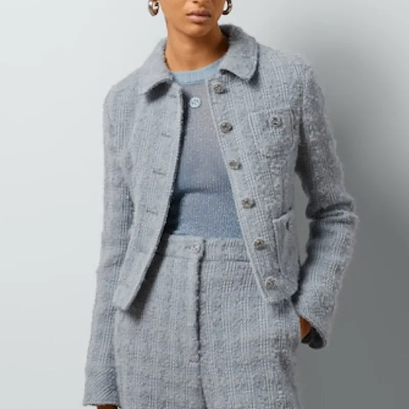 GUCCI Tweed Button Up Blazer-1