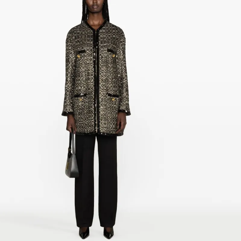 Giambattista Vall Metallic thread Tweed Midi Coat-1