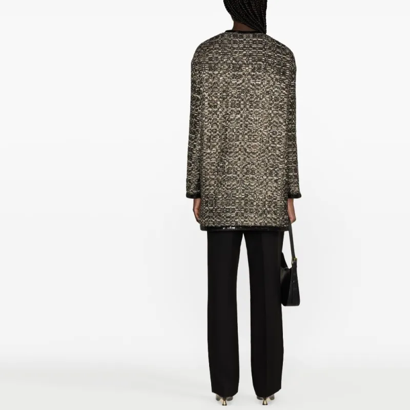 Giambattista Vall Metallic thread Tweed Midi Coat-2