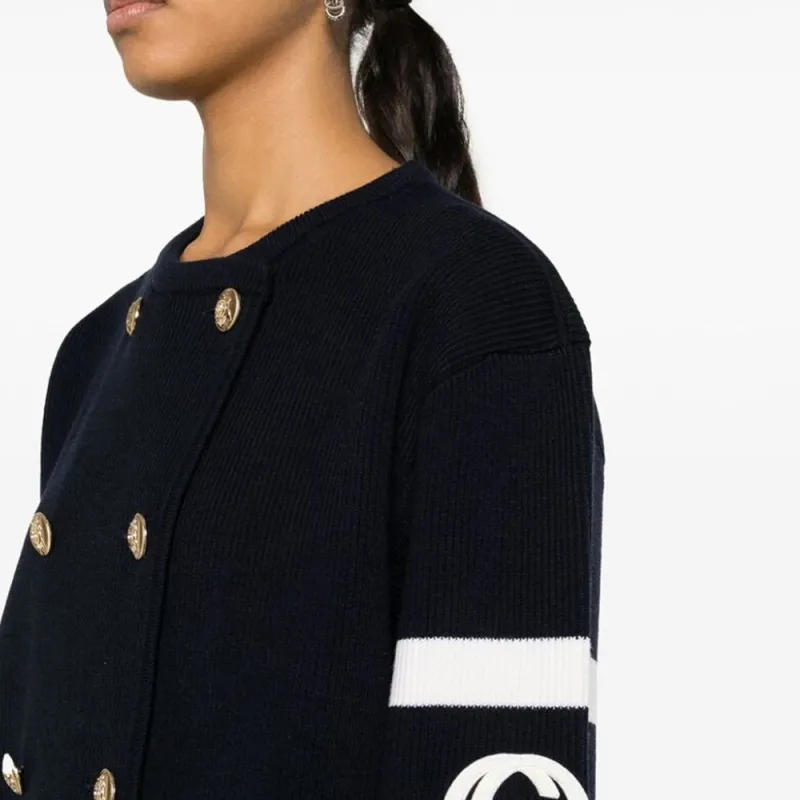 GUCCI Logo Embroidered Button-Up Cardigan-4