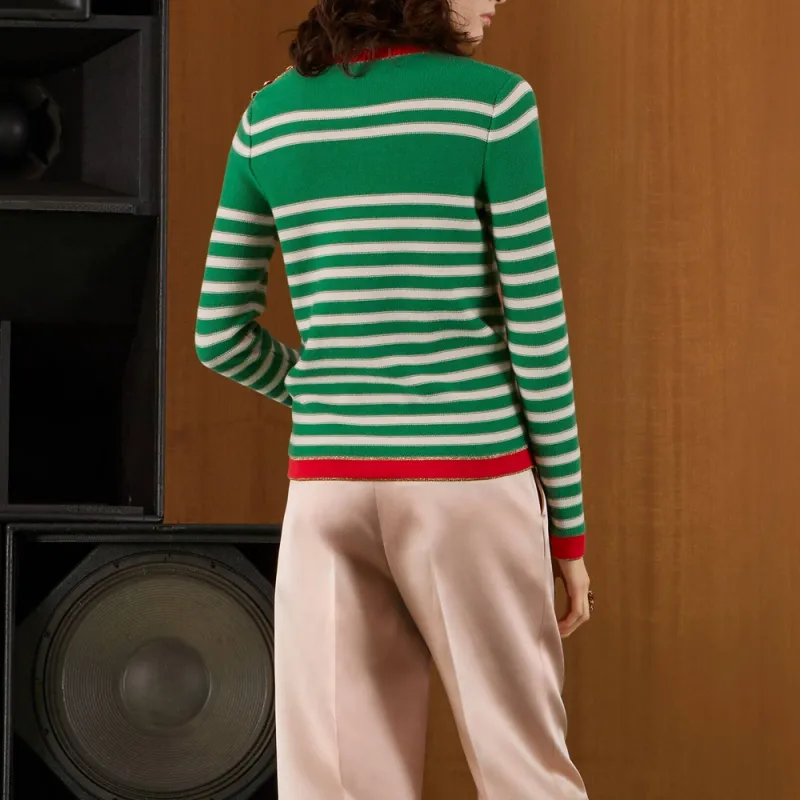 GUCCI Striped Cotton Sweater-4