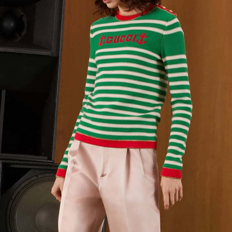 GUCCI Striped Cotton Sweater-6