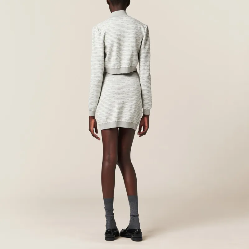 MIU MIU Zip Up Cropped Cardigan-2