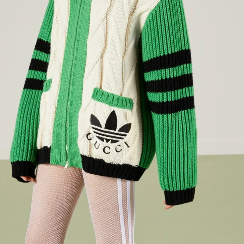 Adidas X GUCCI Cashmere Sweaters Women's Green-5