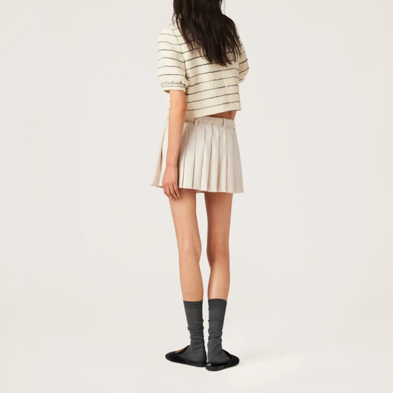 MIU MIU Pleated Wool Miniskirt-2