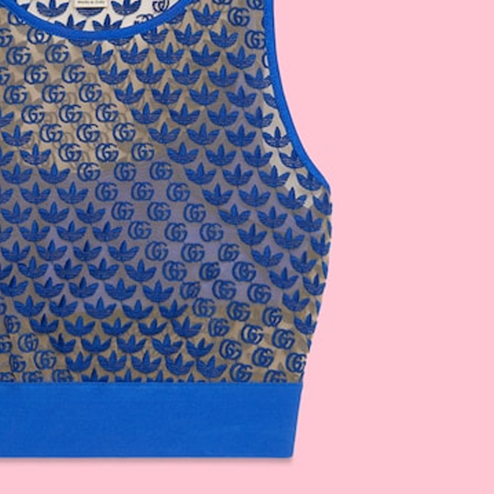 GUCCI X Adidas Gg Tulle Top Blue - POIZON