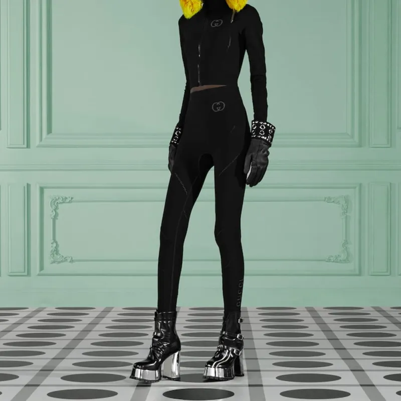 GUCCI Perforated detail Seamless Track Pants-1
