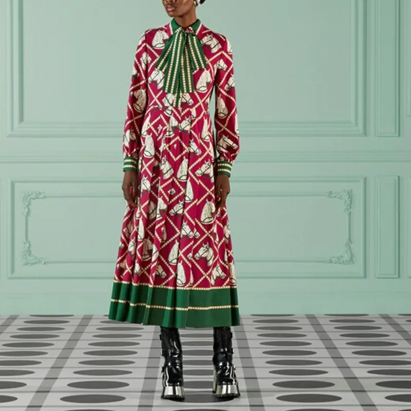 GUCCI Check Equestrian Printed Dress-1