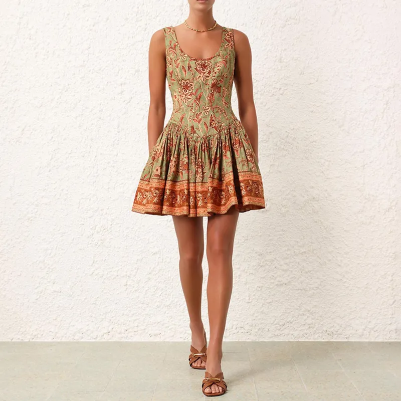Zimmermann SS24 Slip Dresses Women's Sage Green-1