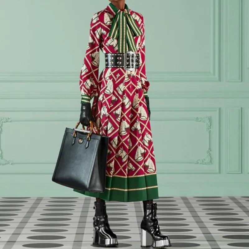 GUCCI Check Equestrian Printed Dress-3