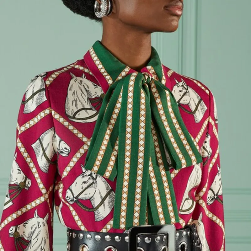 GUCCI Check Equestrian Printed Dress-4
