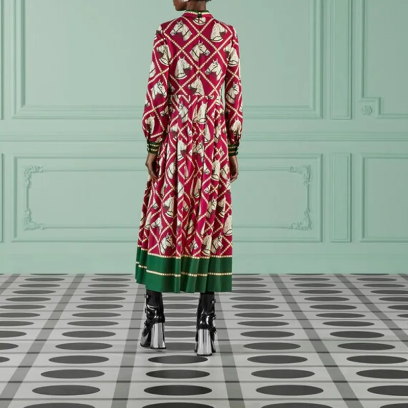 GUCCI Check Equestrian Printed Dress-2