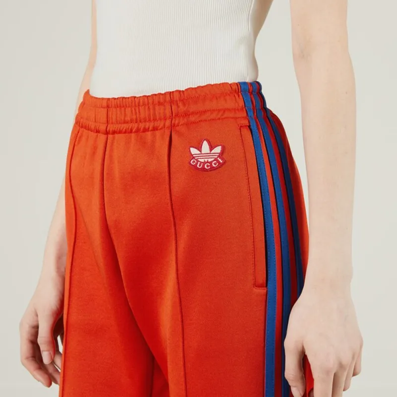 GUCCI X Adidas Cotton Jersey Jogging Pant Orange/Blue-5