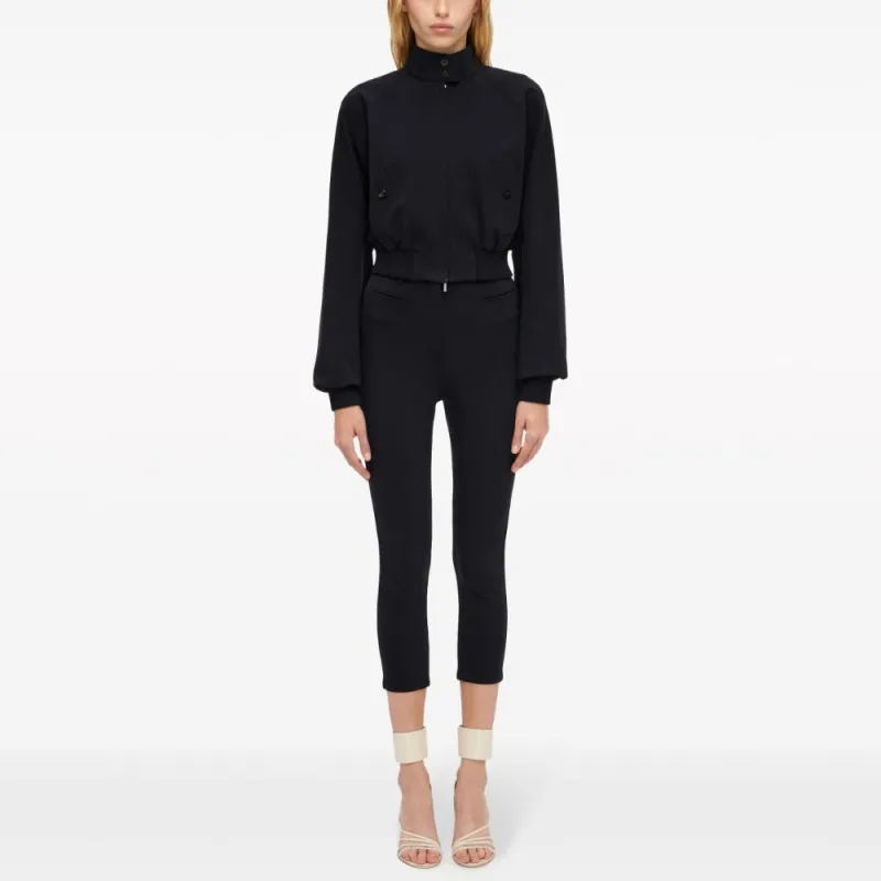 Ferragamo Cropped Zipped Bomber Jacket-1