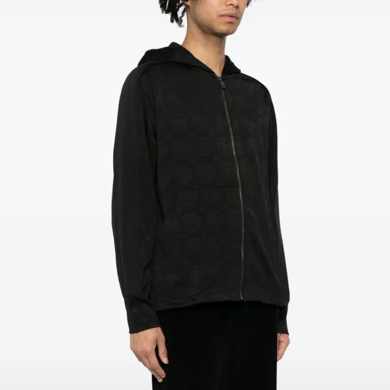 Roberto Cavalli Logo jacquard Zip front Hoodie-2