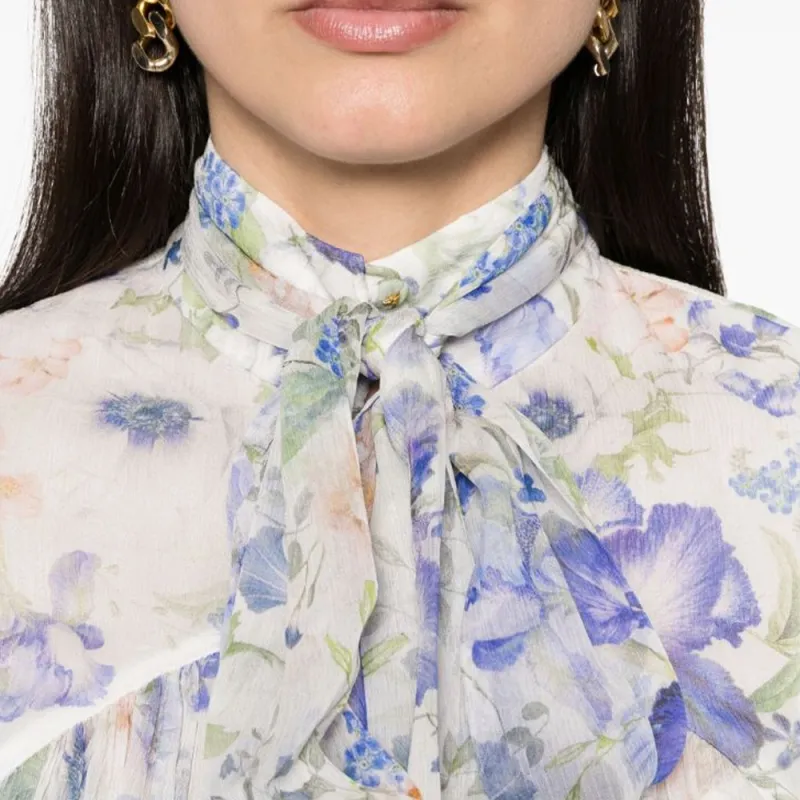 Zimmermann Natura Floral Printed Long Sleeved Blouse-4