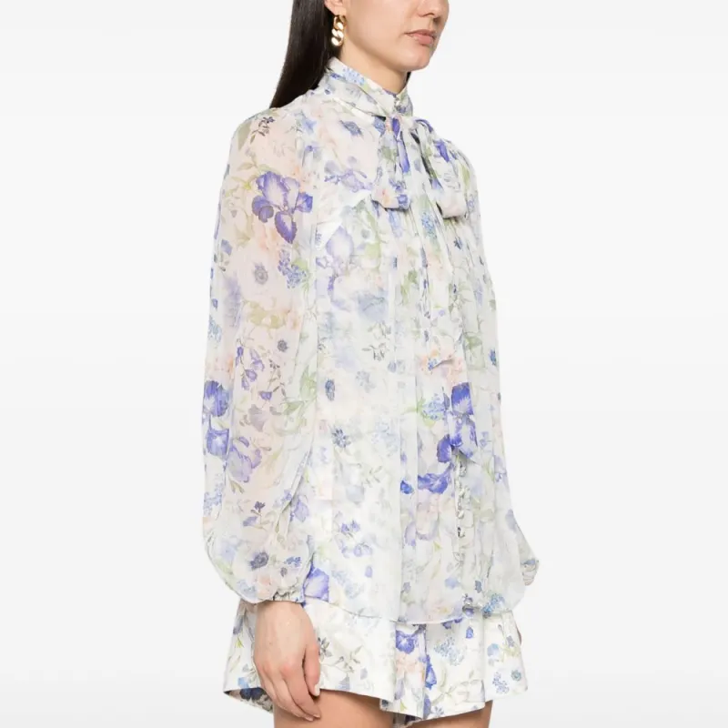 Zimmermann Natura Floral Printed Long Sleeved Blouse-3