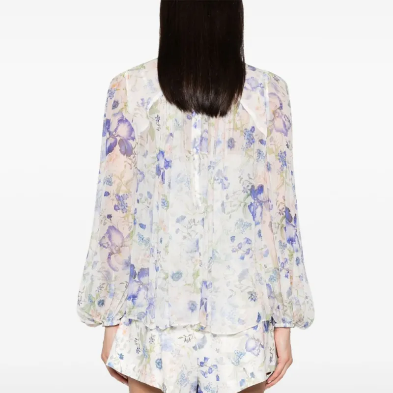 Zimmermann Natura Floral Printed Long Sleeved Blouse-2