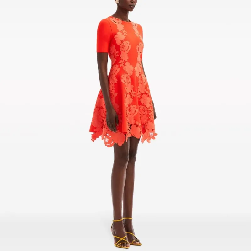 OSCAR DE LA RENTA Botanical Guipure-lace Minidress-1