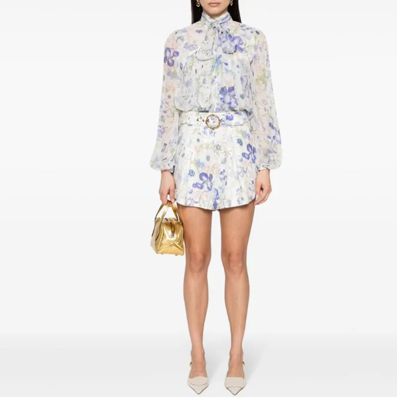 Zimmermann Natura Floral Printed Long Sleeved Blouse-1