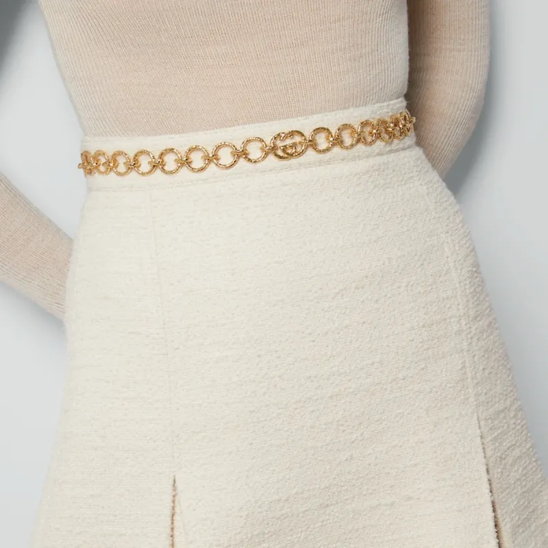 GUCCI Casual Short Skirts Women's Ivory White-4