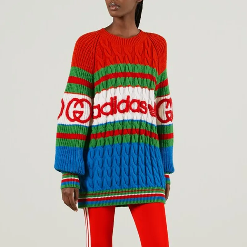 GUCCI X Adidas Wool Sweater Blue/Orange-2