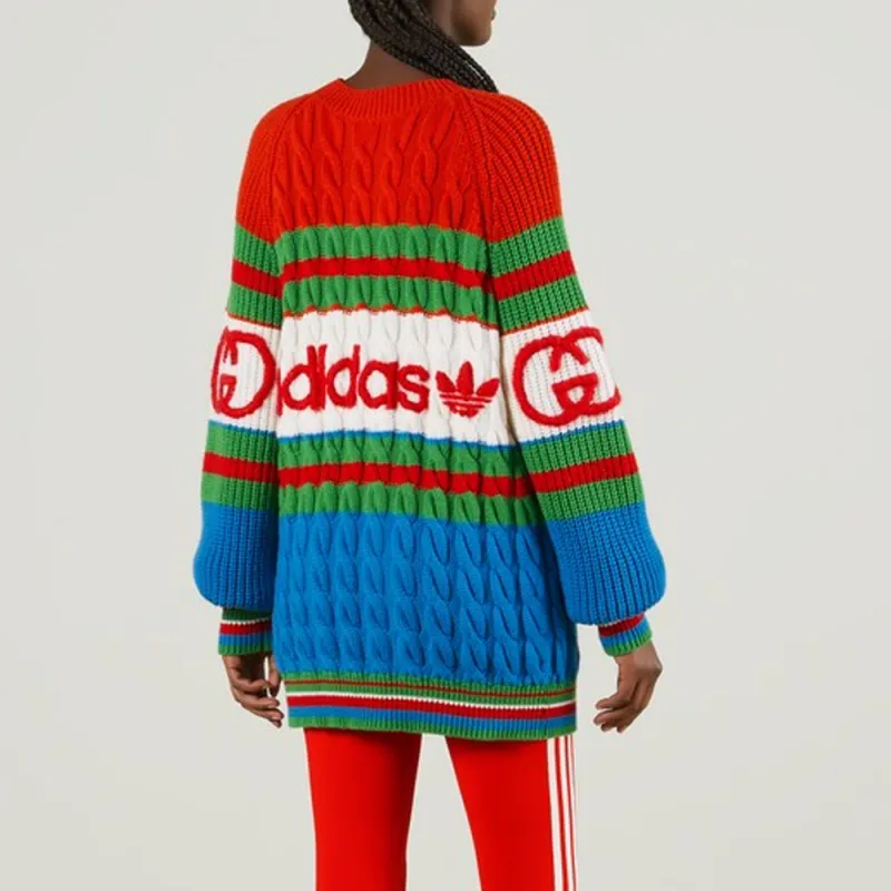 GUCCI X Adidas Wool Sweater Blue/Orange-5
