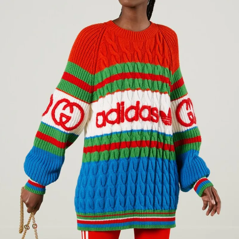 GUCCI X Adidas Wool Sweater Blue/Orange-3