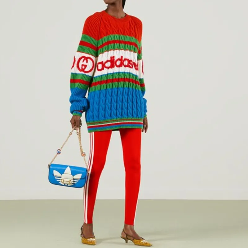 GUCCI X Adidas Wool Sweater Blue/Orange-1