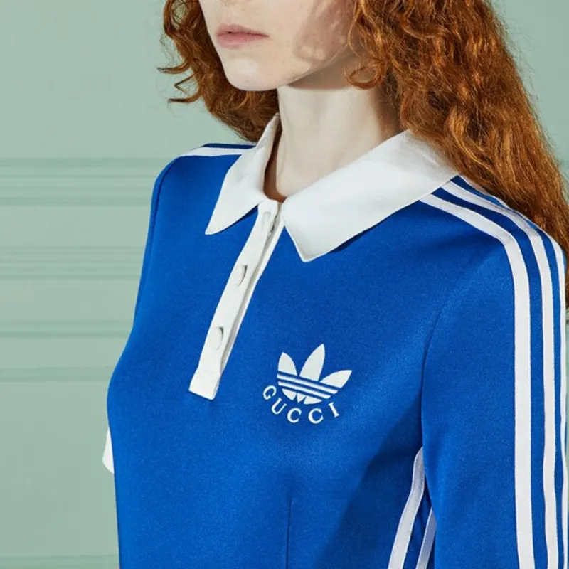 GUCCI x Adidas FW22 Short Sleeved Dress Women's Blue-4
