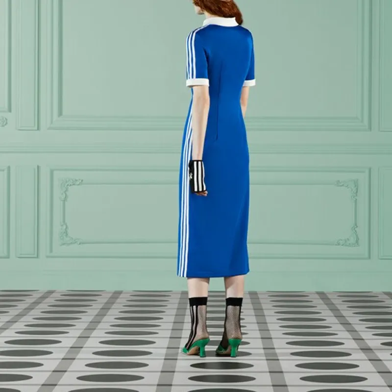 GUCCI x Adidas FW22 Short Sleeved Dress Women's Blue-3